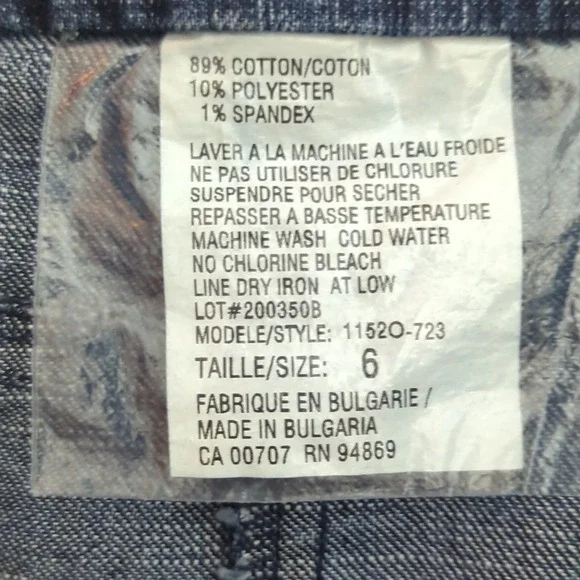 Tribal Denim Skirt Womens 6 Stretch Dark Wash Knee Length Front Slit Y2K 90s - Picture 7 of 7